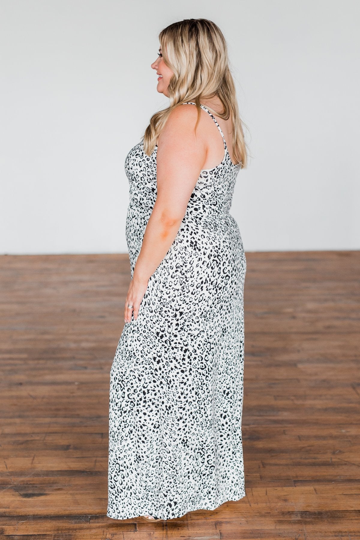 Begin Your Journey Leopard Maxi Dress- Off White