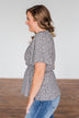 Begin Again Floral Wrap Blouse- Off White & Black