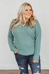 Making Wishes Long Sleeve Knit Top- Blue Jade