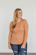 Better Than Ever Long Sleeve Knit Top- Camel