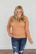 Better Than Ever Long Sleeve Knit Top- Camel