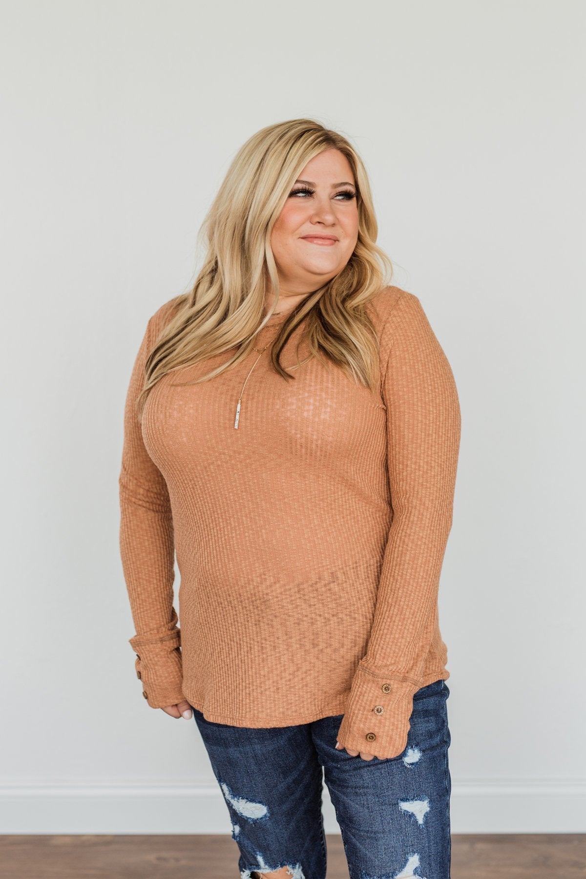 Better Than Ever Long Sleeve Knit Top- Camel