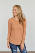 Better Than Ever Long Sleeve Knit Top- Camel