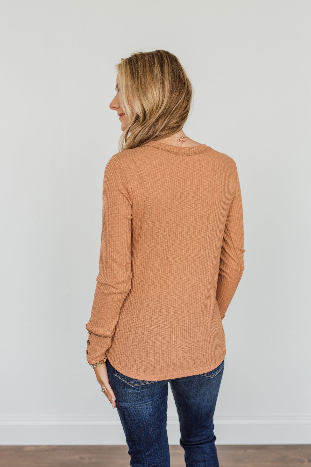 Better Than Ever Long Sleeve Knit Top- Camel