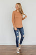 Better Than Ever Long Sleeve Knit Top- Camel