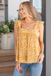 Dancing Through The Day Flutter Sleeve Tank- Marigold