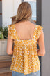 Dancing Through The Day Flutter Sleeve Tank- Marigold