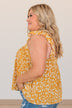 Dancing Through The Day Flutter Sleeve Tank- Marigold
