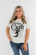 "Johnny Cash" Distressed Graphic Top- Off White