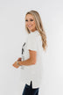 "Johnny Cash" Distressed Graphic Top- Off White