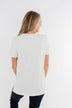 "Johnny Cash" Distressed Graphic Top- Off White