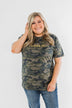 "Amen." Glitter Graphic Top- Vintage Camo