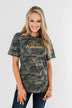 "Amen." Glitter Graphic Top- Vintage Camo