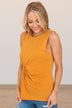 What A Day Front Twist Top- Golden Yellow