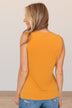 What A Day Front Twist Top- Golden Yellow