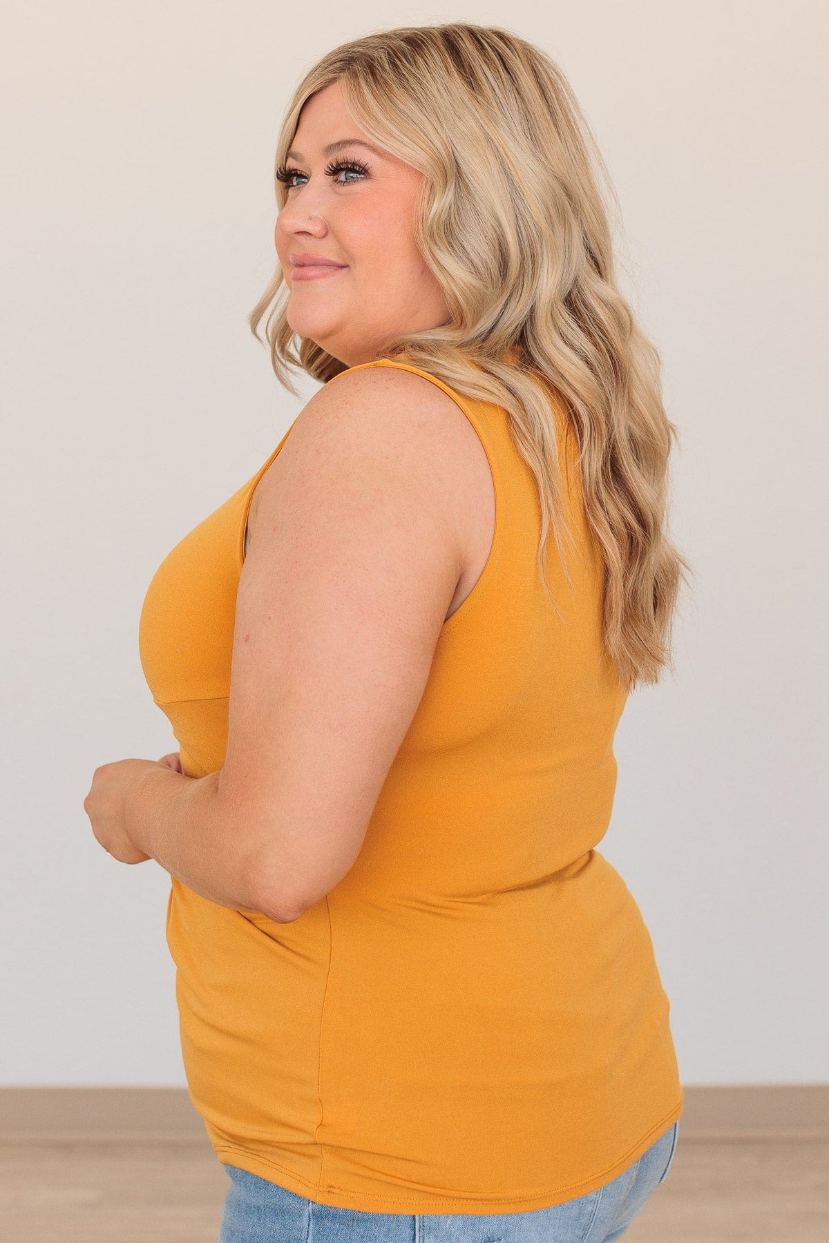 What A Day Front Twist Top- Golden Yellow