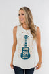 "Boots, Jeans, Beer, & Country Music" Graphic Tank Top- Ivory
