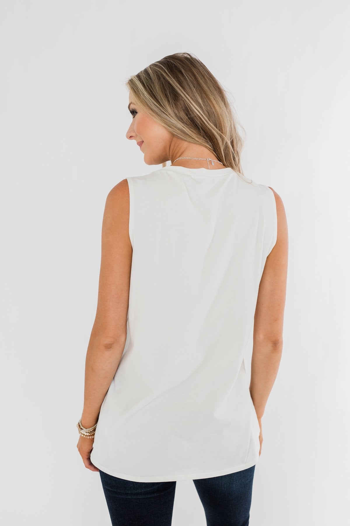 "Boots, Jeans, Beer, & Country Music" Graphic Tank Top- Ivory
