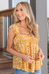 Dancing Through The Day Flutter Sleeve Tank- Marigold