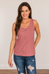 Loving Myself Ribbed Knit Tank Top- Dark Mauve
