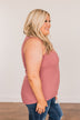 Loving Myself Ribbed Knit Tank Top- Dark Mauve