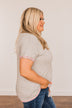 You're My Reason V-Neck Top- Grey