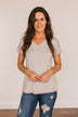 You're My Reason V-Neck Top- Grey