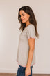 You're My Reason V-Neck Top- Grey