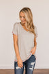 You're My Reason V-Neck Top- Grey