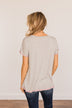 You're My Reason V-Neck Top- Grey
