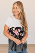 Days of Glory Patterned Top- White & Black