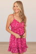 In The Moonlight Floral Dress- Fuchsia