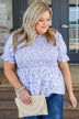 Tossing Petals Smocked Blouse- Blue