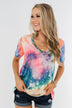 Perfect Things V-Neck Tie Dye Top- Multi-Color