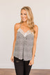 Golden Days Floral Lace Tank- Black & White