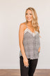 Golden Days Floral Lace Tank- Black & White