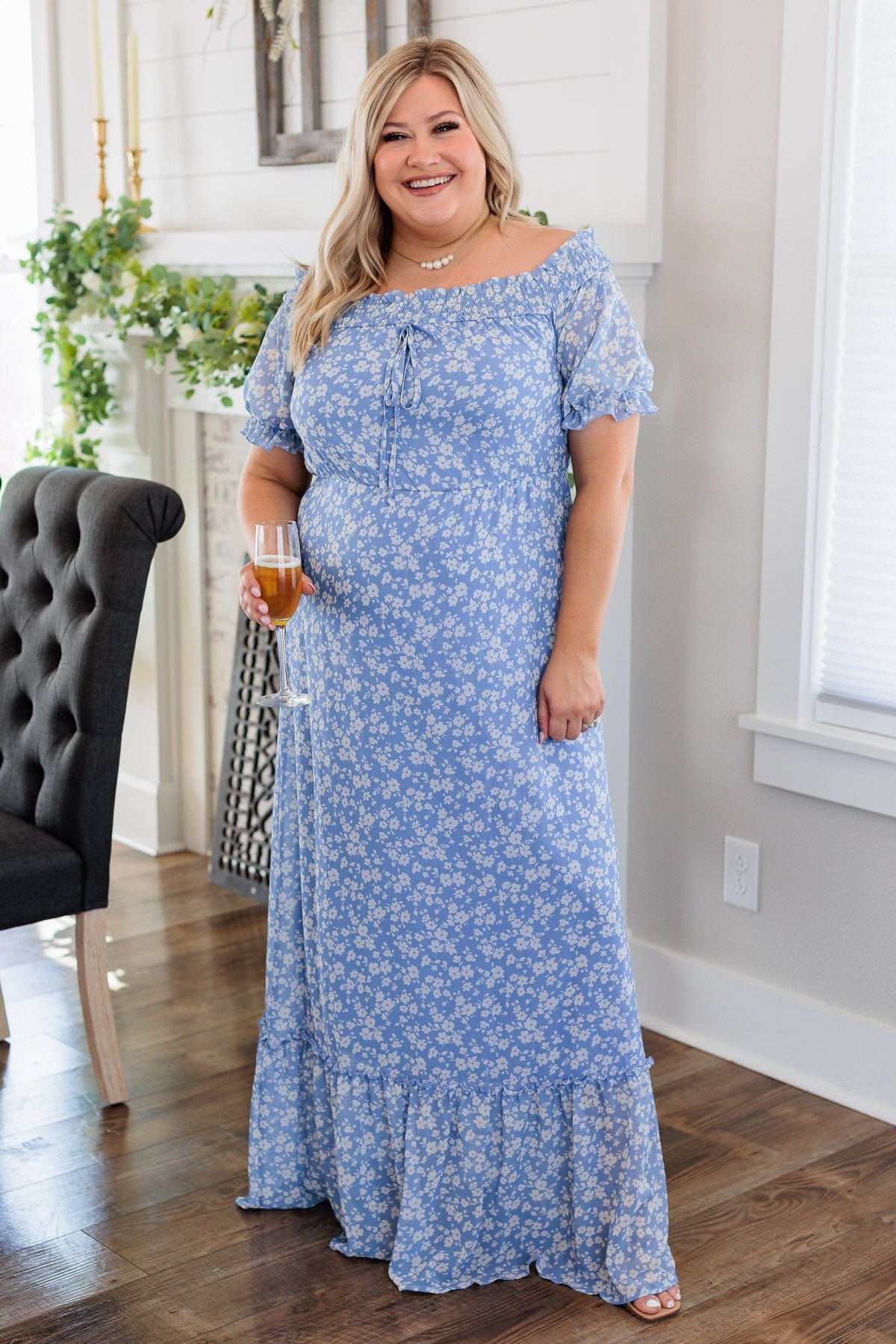 Love Is In The Air Maxi Dress- Blue Love Is In The Air Maxi Dress- Blue