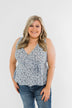 Two Steps Forward Sleeveless Wrap Blouse- Powder Blue