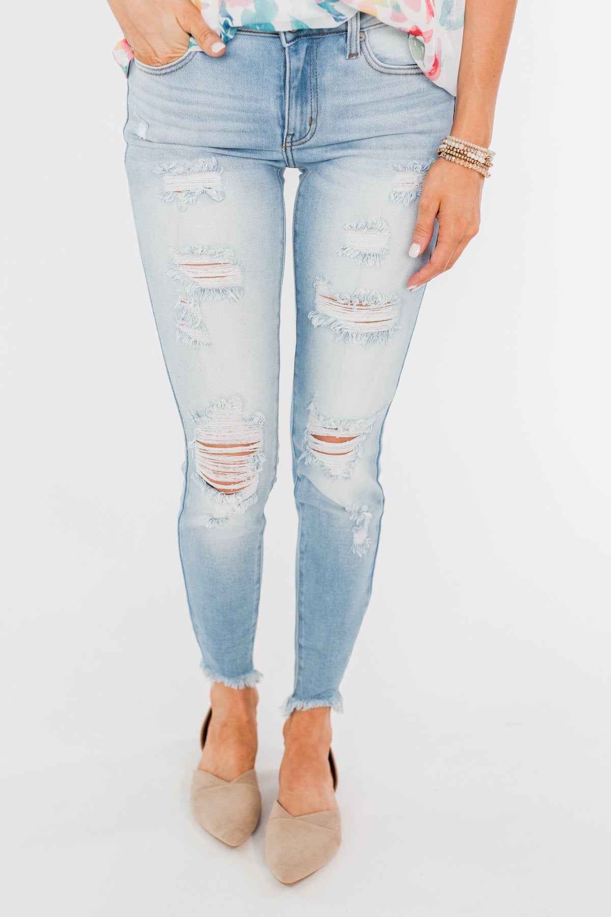 KanCan Distressed Skinny Jeans- Georgia Wash
