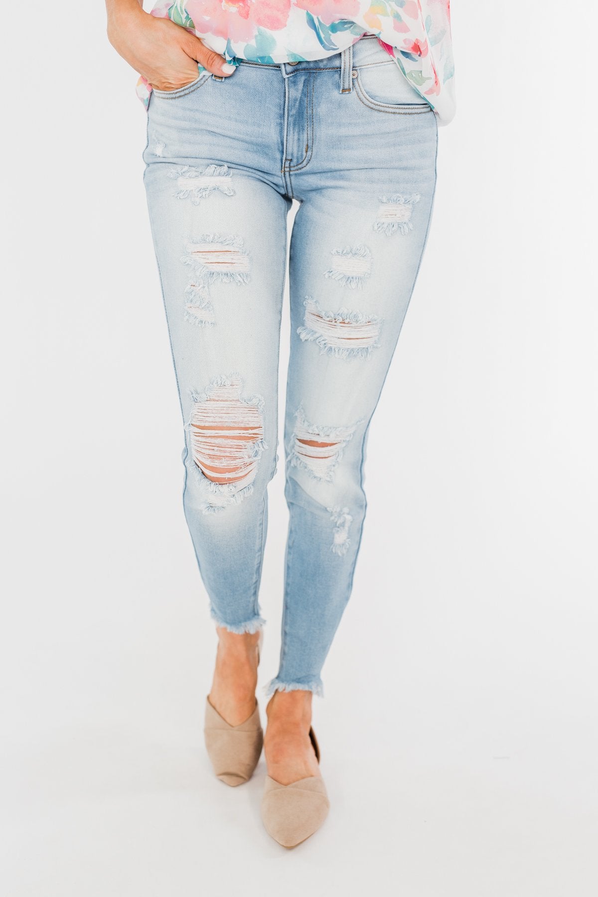 KanCan Distressed Skinny Jeans- Georgia Wash
