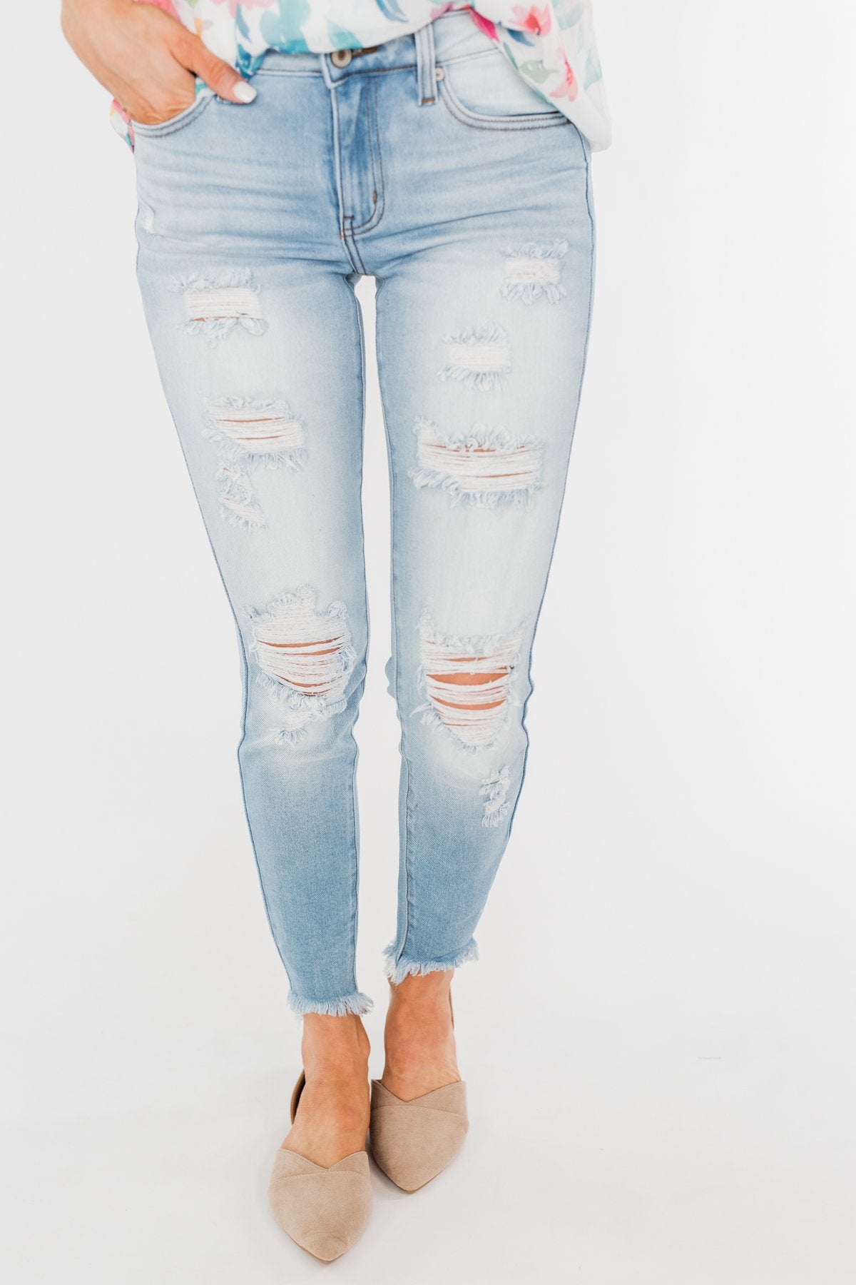 KanCan Distressed Skinny Jeans- Georgia Wash