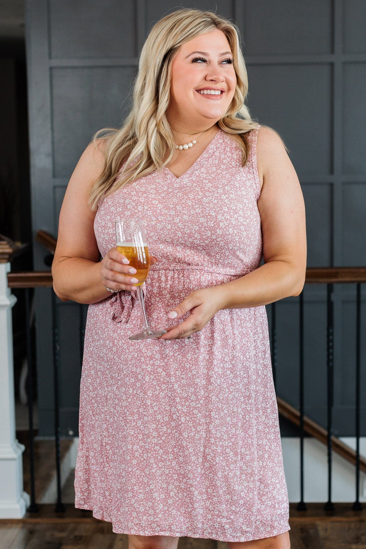 Save A Dance For Me Tie Waist Mini Dress- Pink