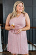 Save A Dance For Me Tie Waist Mini Dress- Pink