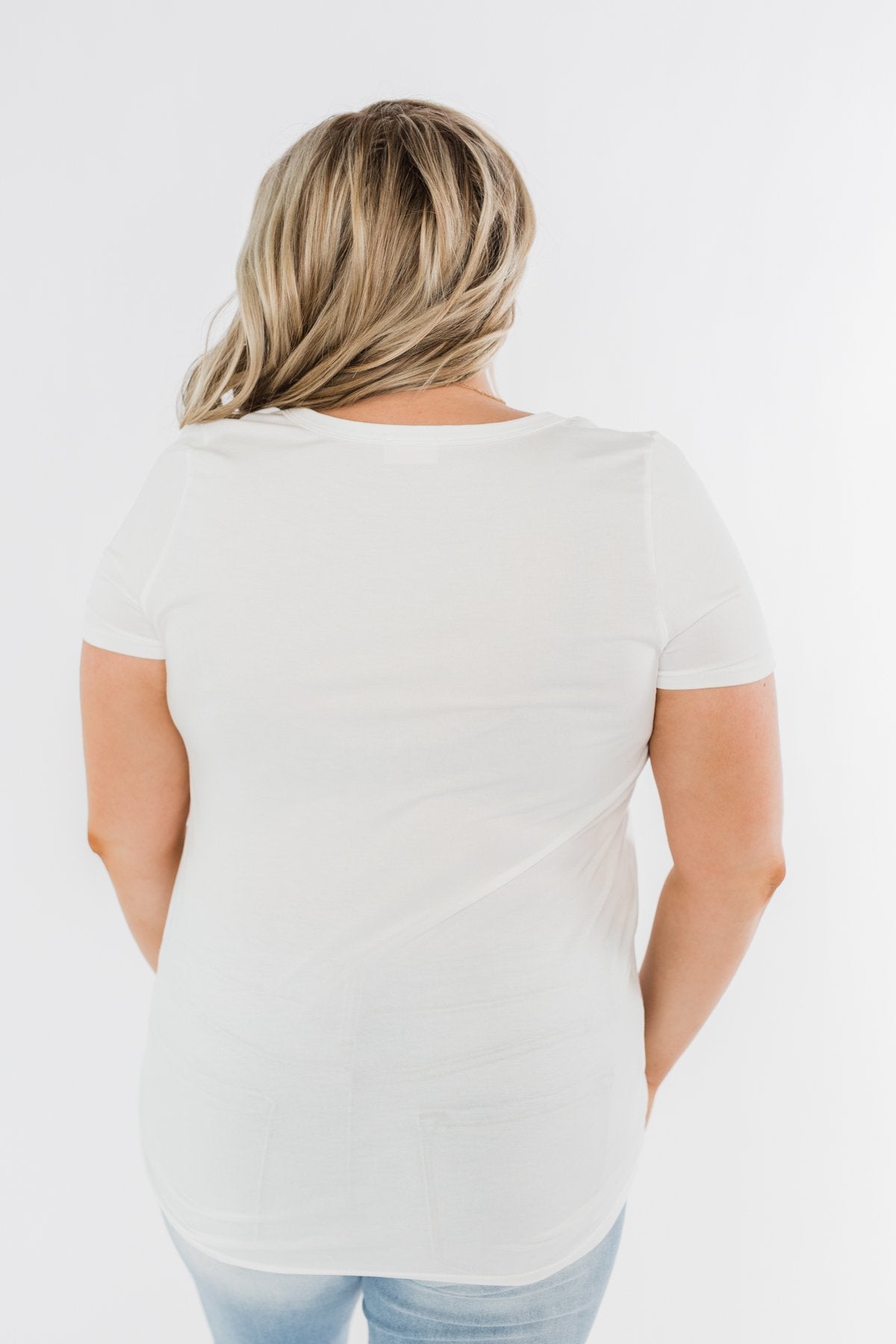 This is Me Notch Pocket Top- Off White