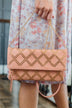 Want You Now Embellished Clutch- Peach