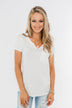 This is Me Notch Pocket Top- Off White
