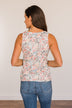 Like A Summer Breeze Floral Criss-Cross Tank- Ivory