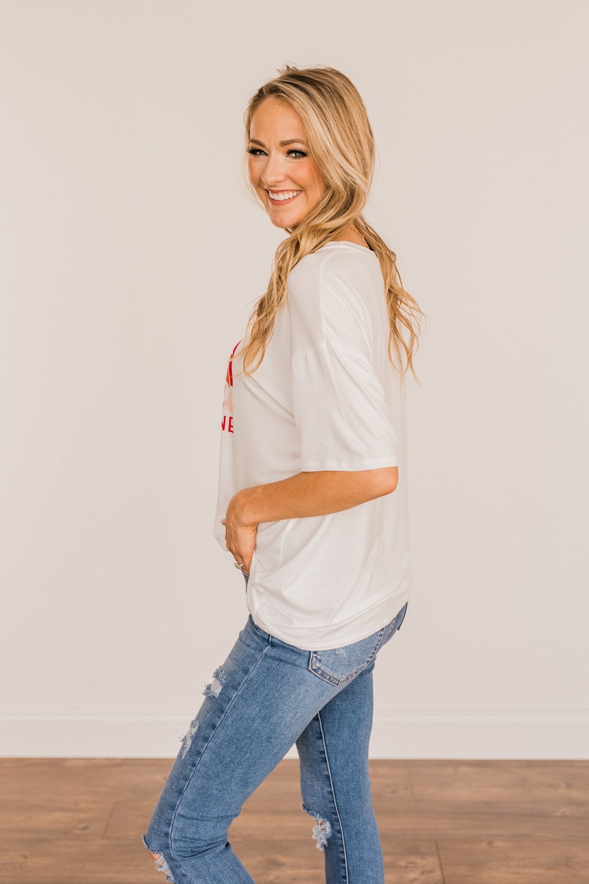 "Sunshine & Feelin' Fine" Graphic Tee- Ivory