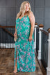 At Long Last Empire Waist Maxi Dress- Teal