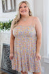 Put A Ring On It Smocked Dress- Orange & Lavender